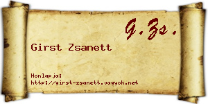 Girst Zsanett névjegykártya